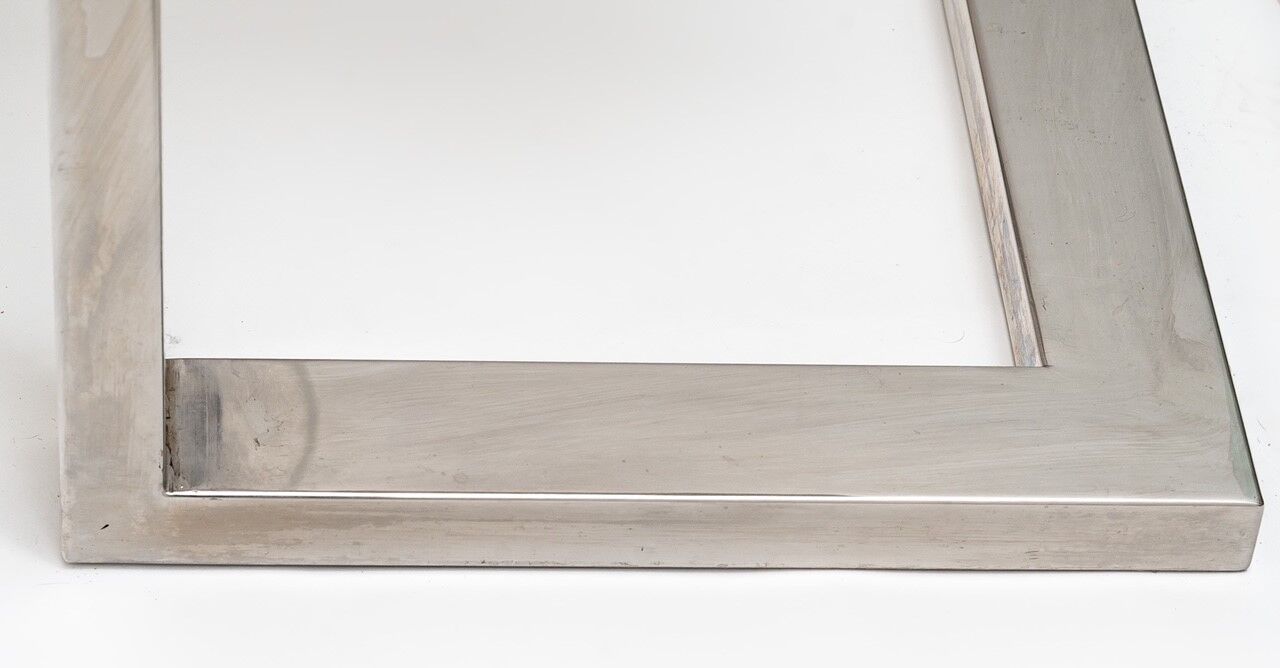 Console en métal chromé et travertin, italie, années 1970