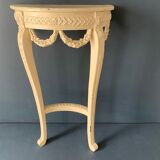 Old wooden console, half moon, Louis XVI style, early twentieth century