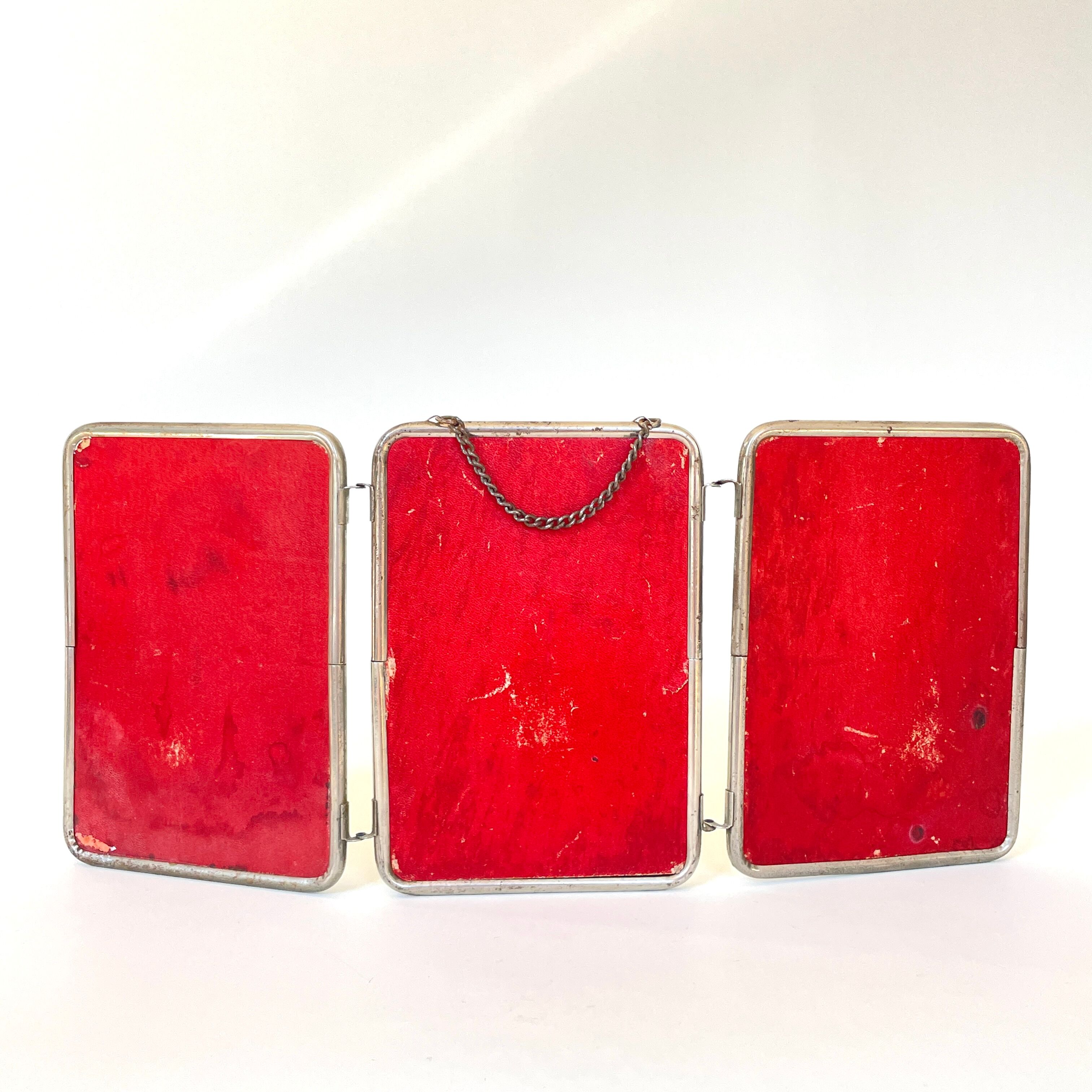 Miroir tryptique barbier vintage 1960