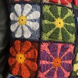 Grannys squares vintage 70 cushion