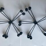 Pair of candlesticks in twisted metal wire folded 1960