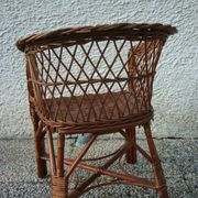 Children's basket chair in vintage braided wicker