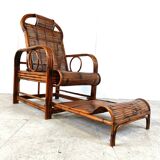 Mid century rattan and bamboo garden chair, 1950s