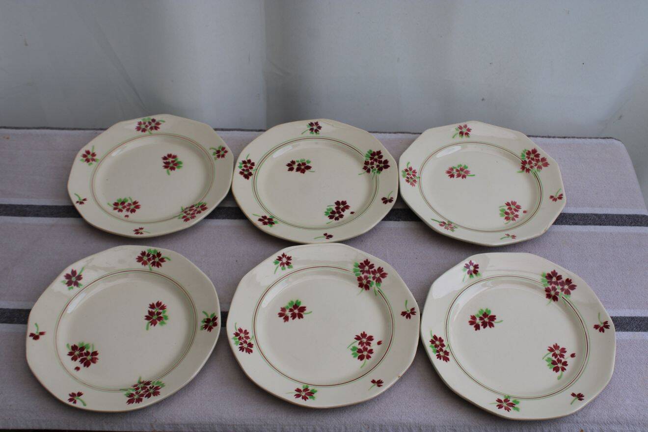 Set of 6 ceramic dessert plates
