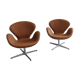 Pair Arne Jacobsen Swan chairs by Fritz Hansen