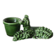 Small vintage green ceramic poodle candlestick