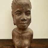 African statue, wooden bust of a woman, 1920s