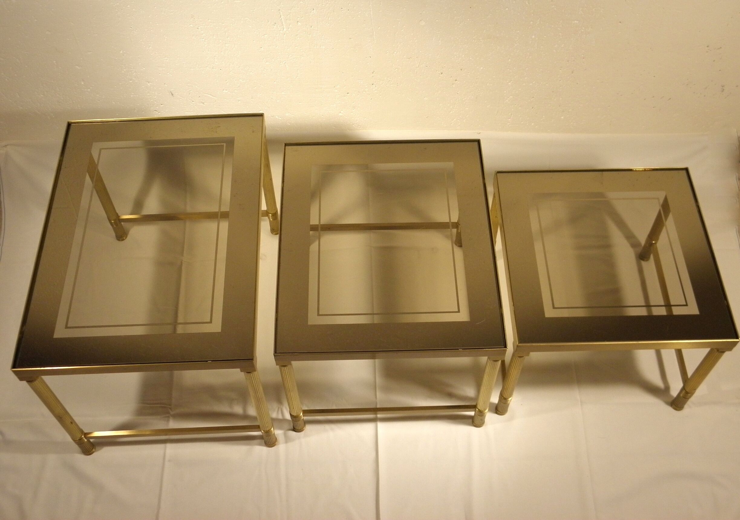 Brass and glass nesting tables