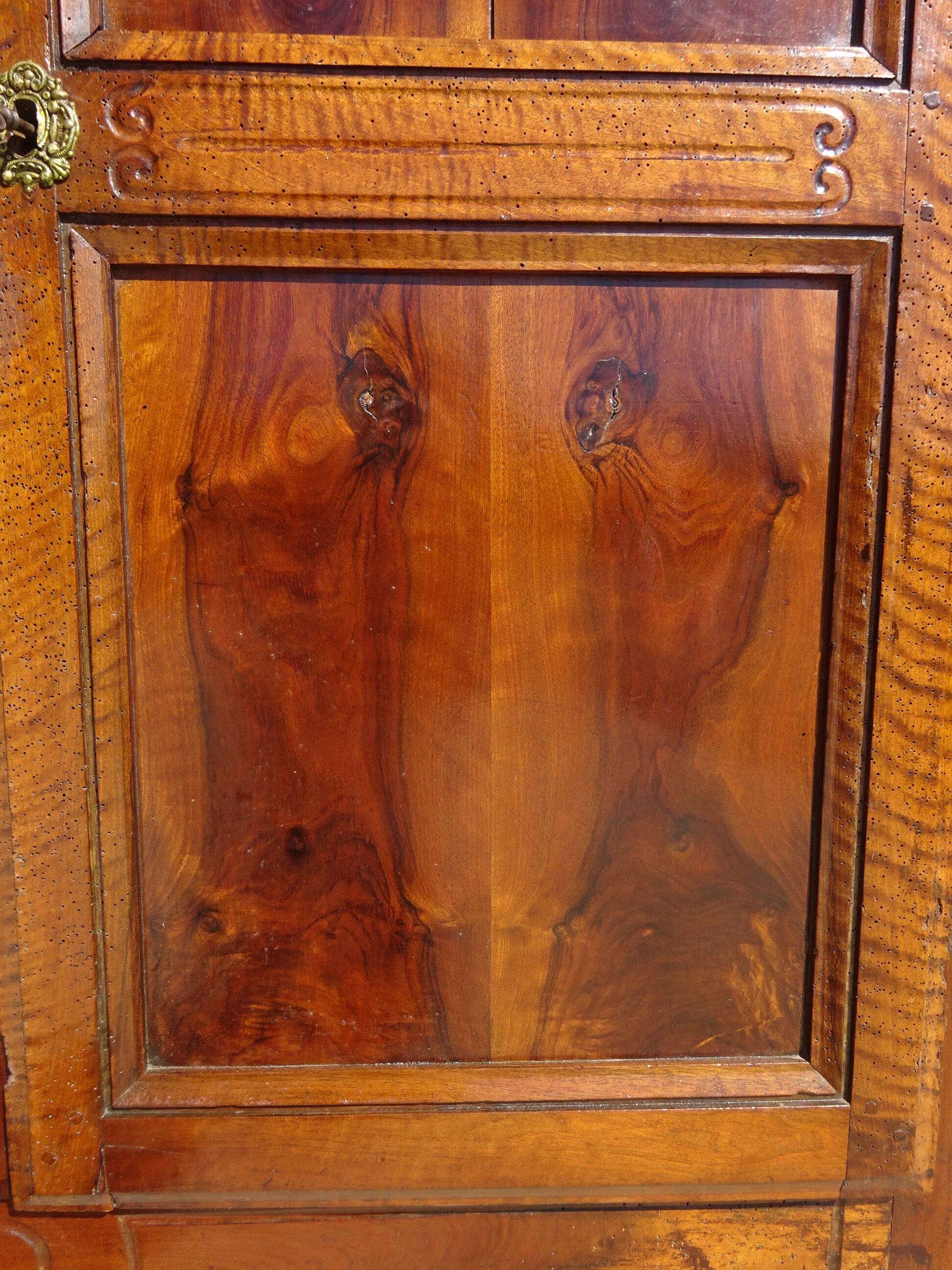 Antique solid walnut cabinet, Louis XV style