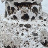 Fat lava enamelled white ceramic lamp