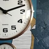 Vintage silent wall clock thermometer "Hangarter"