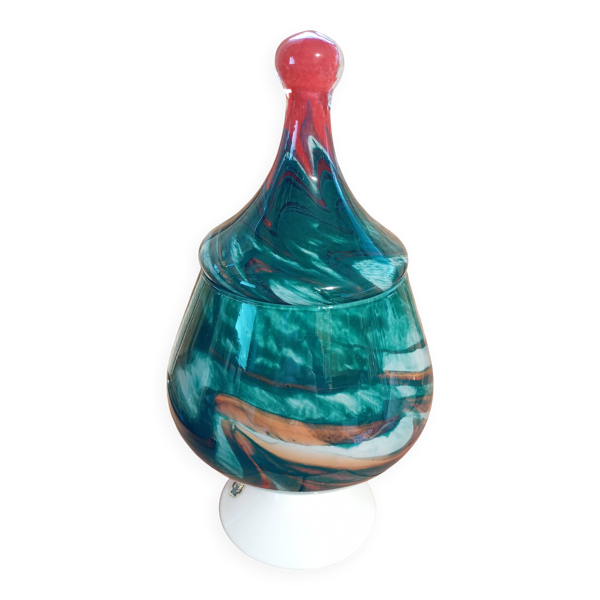 Bonbonnière en verre opalin, Italie 1970 — Beyit