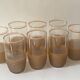 Ensemble de 8 verres granités des années 60, service à orangeade