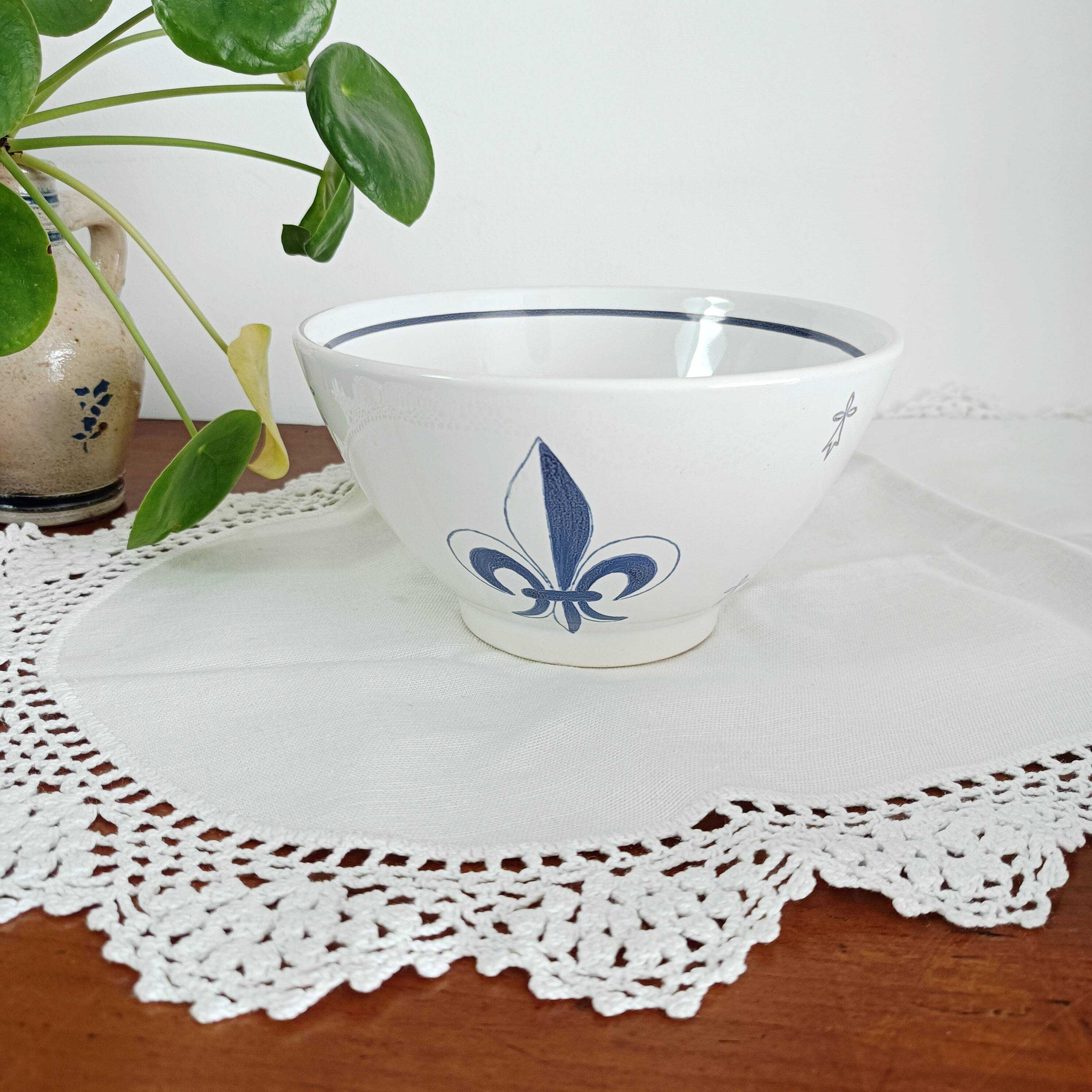 Lot de 2 bols bretons Pornic, fleur de lys