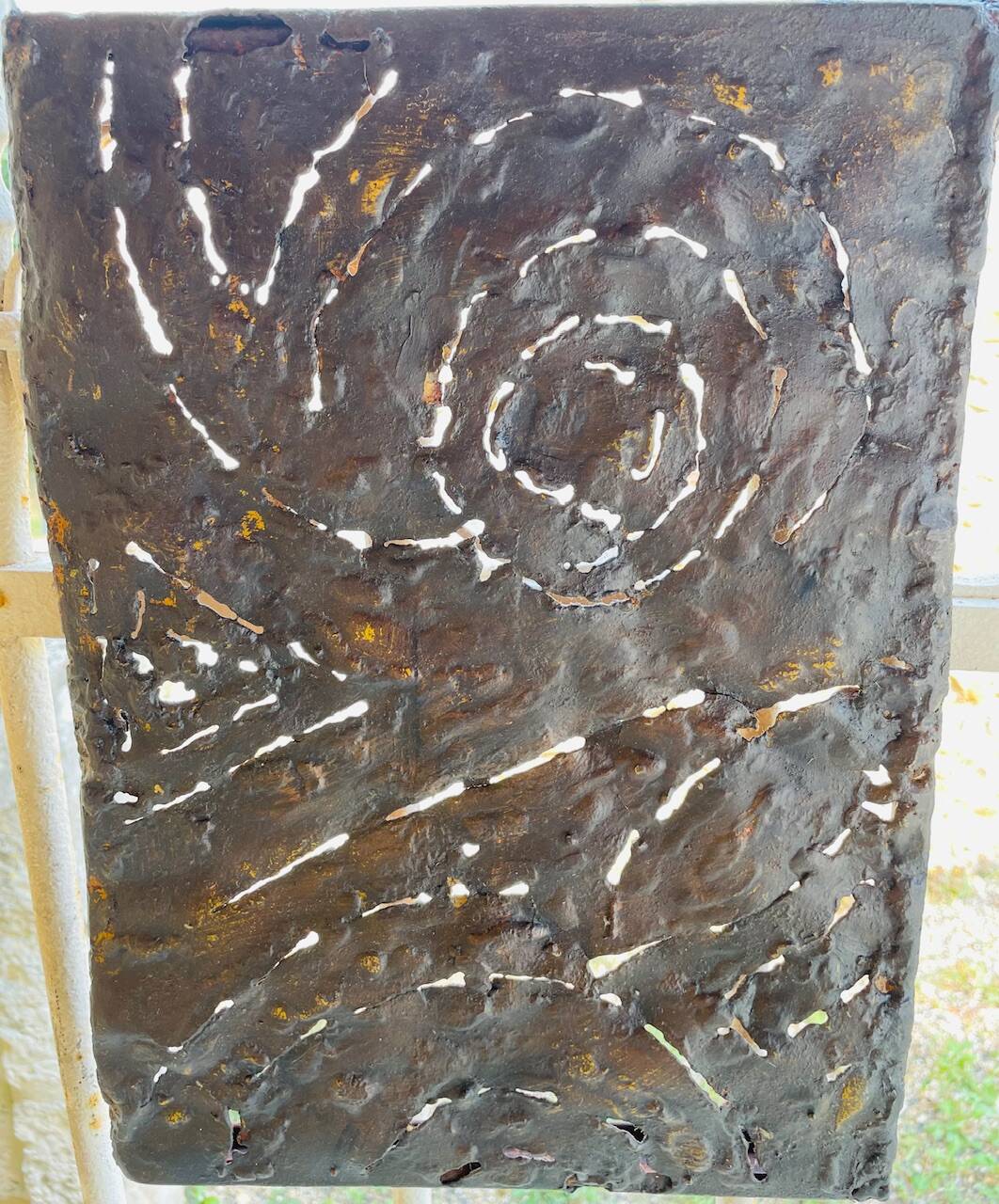 Set of three brutalist wall sculptures, by Irv Bramberg, vintage