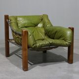 Leather Armchair and Ottoman by Jean Gillon