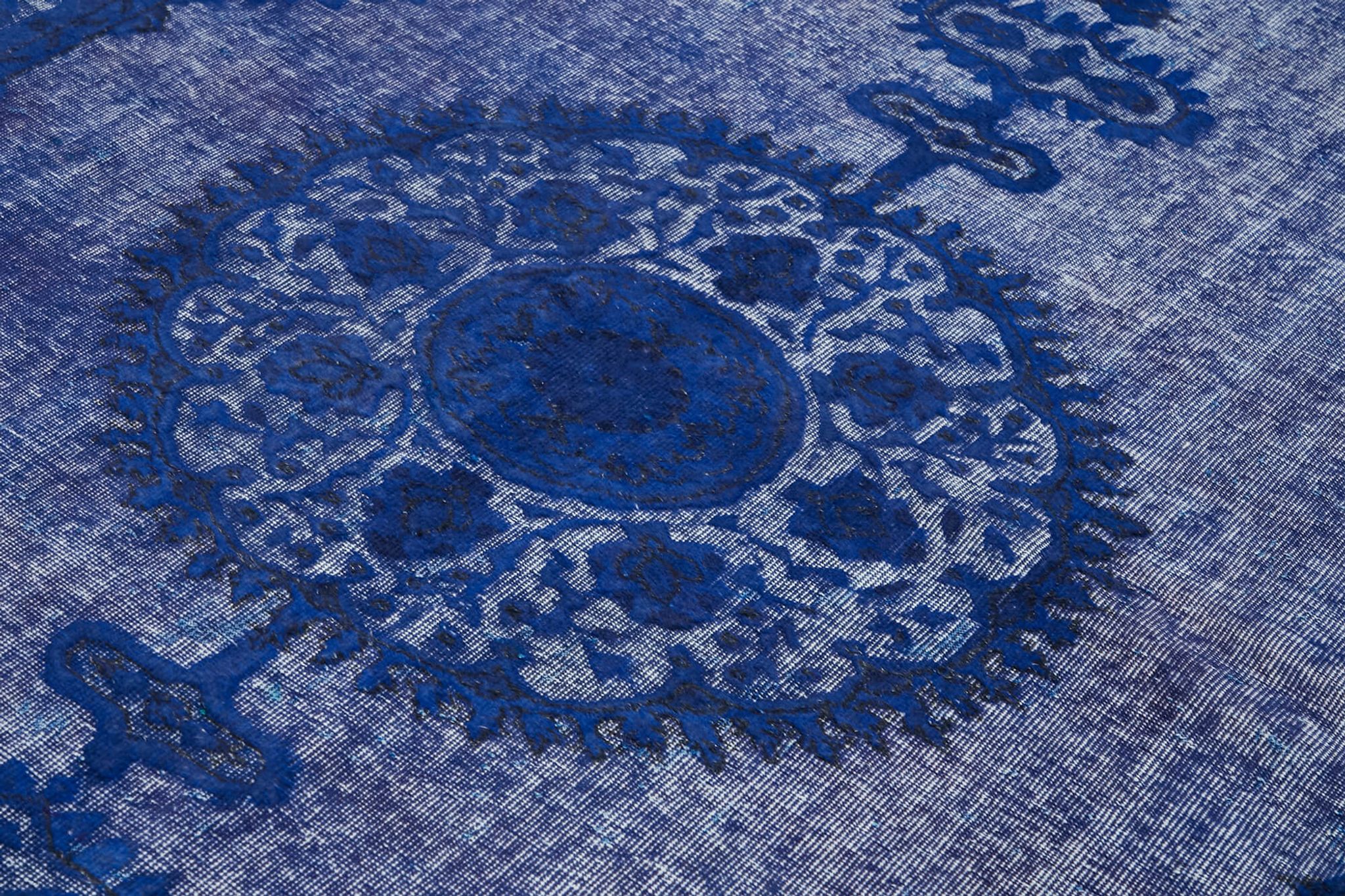 Handmade contemporary oriental  blue carpet 1970s 208 cm x 315 cm