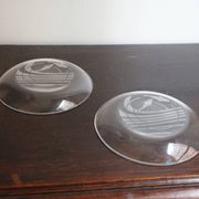 Hermès paire d'assiettes en verre à motif de dauphins