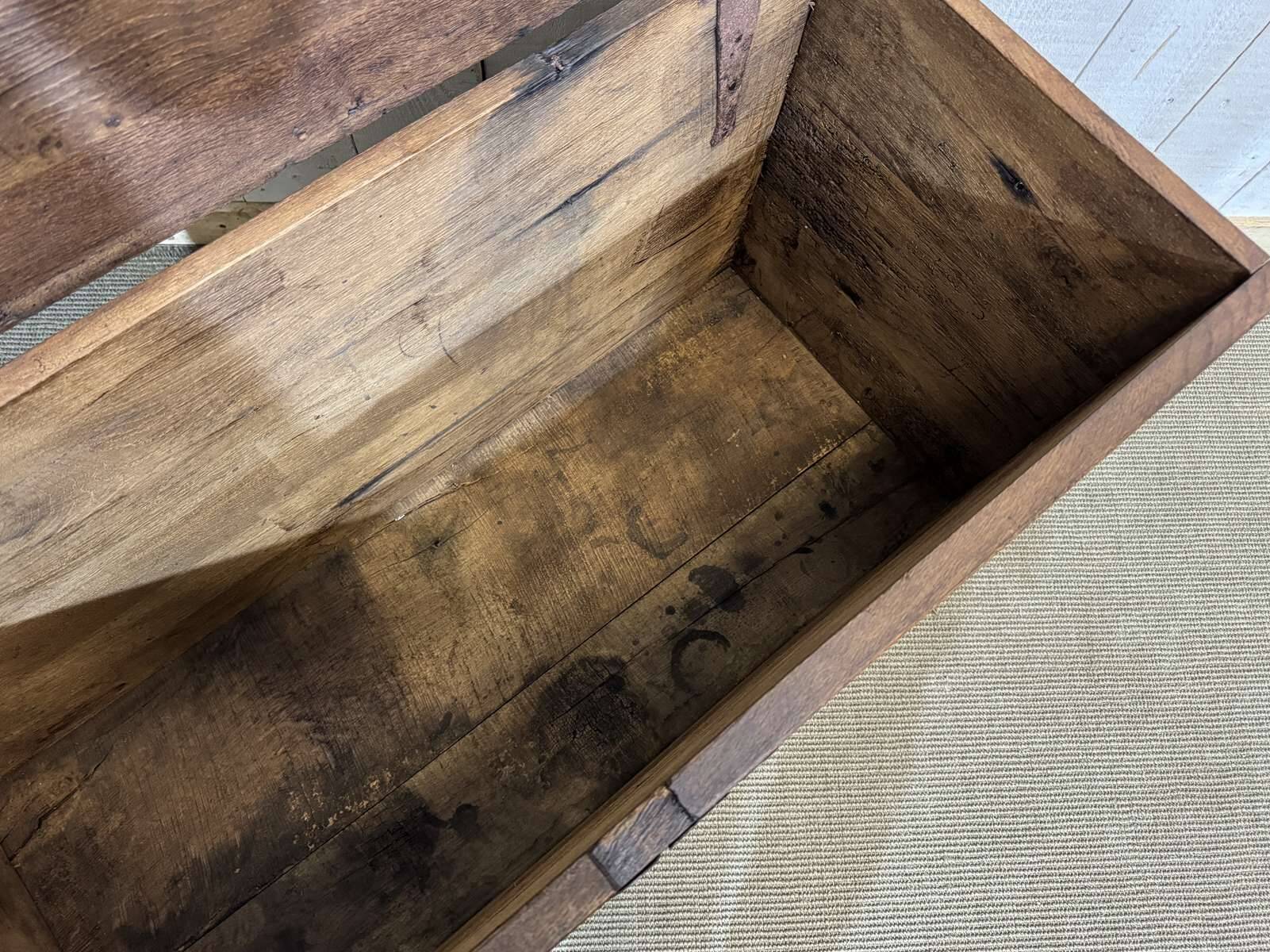 18th-century oak chest with Gothic decoration