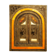 Mirror opening Berber metal, wood, bone and leather, circa 1980
