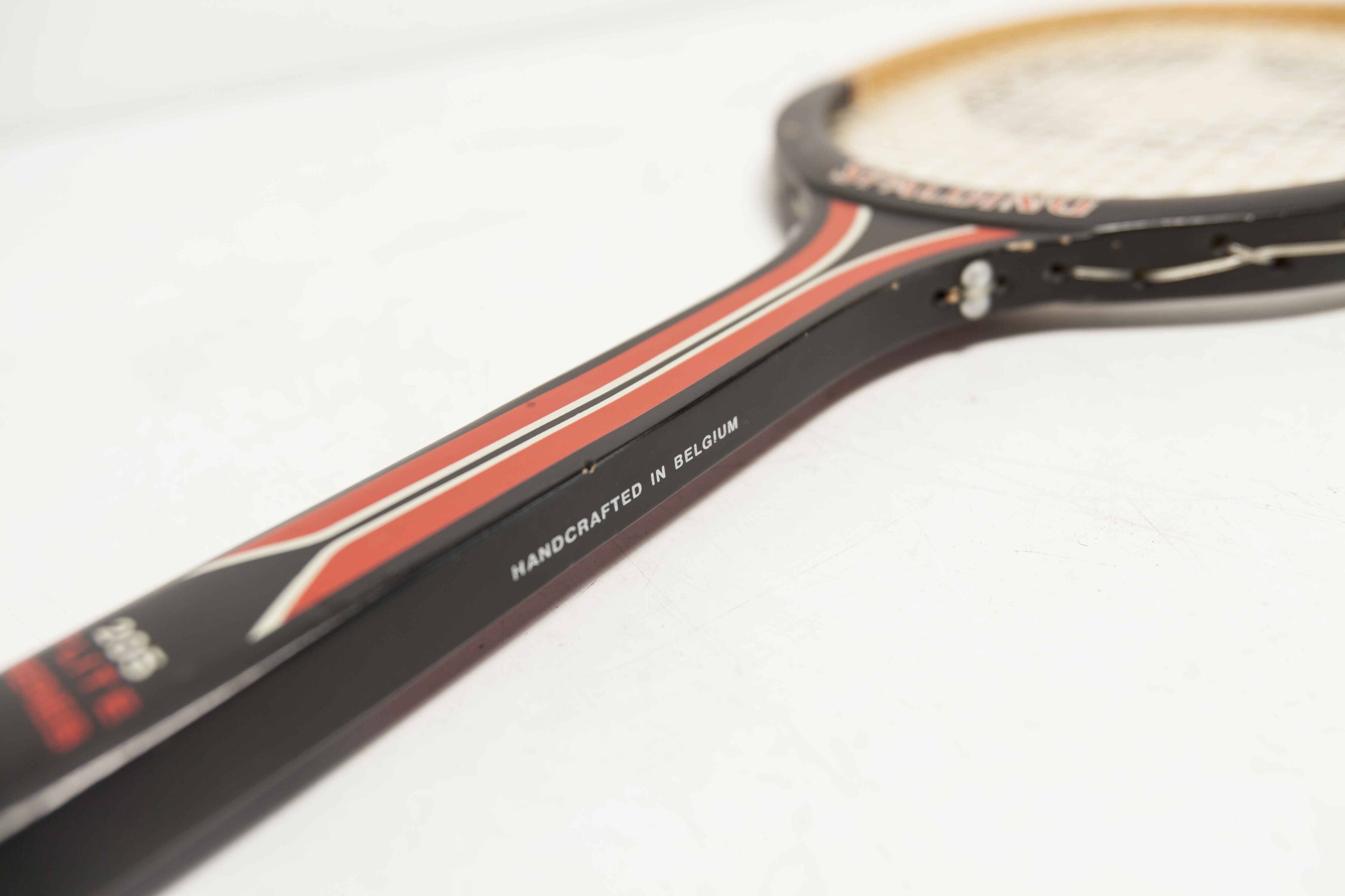 1970 Spalding black and red wooden tennis racket