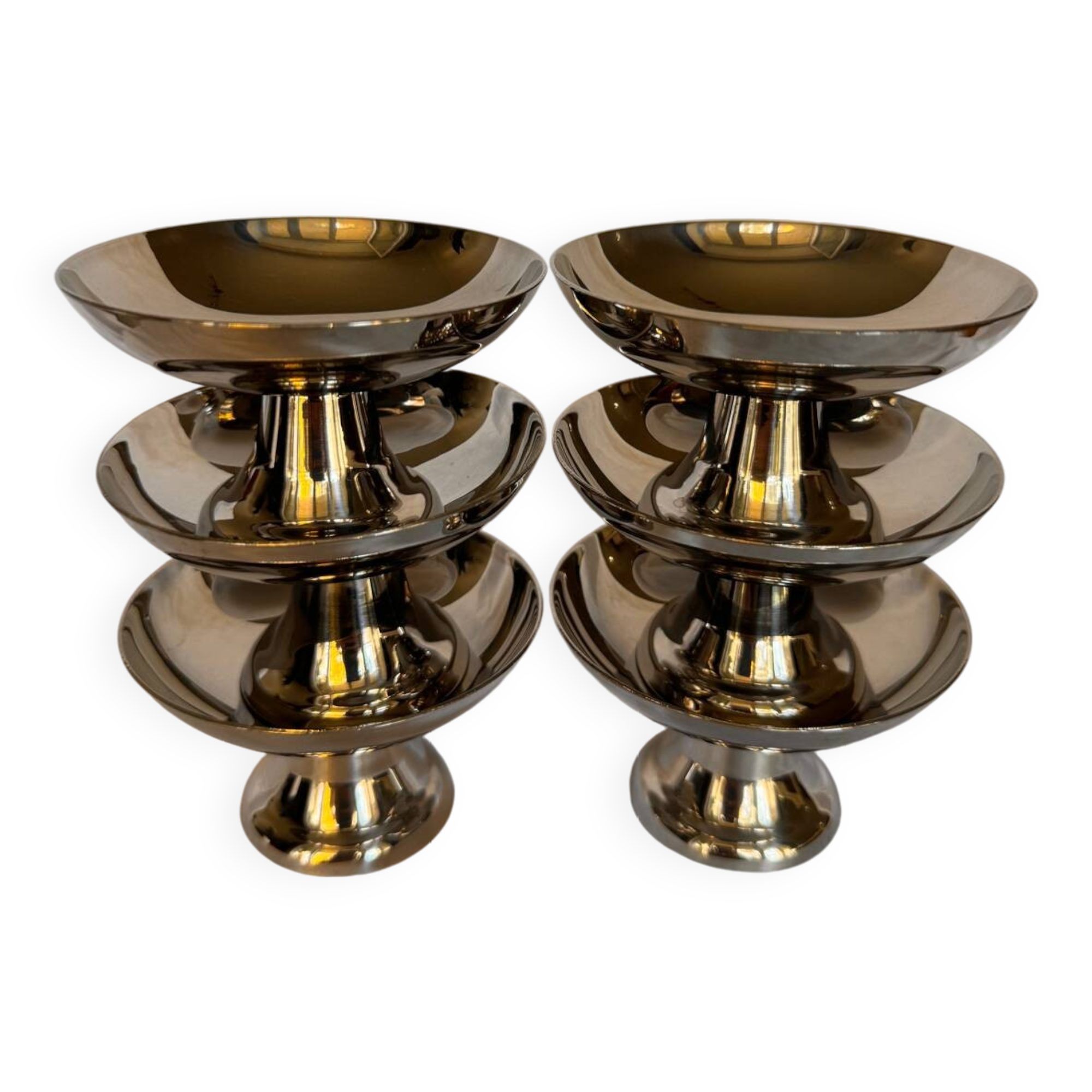 6 coupes à glace en acier inoxydable