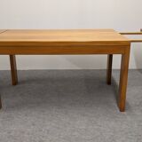 Maison Regain extendable table in solid elm, 1970s-1980s