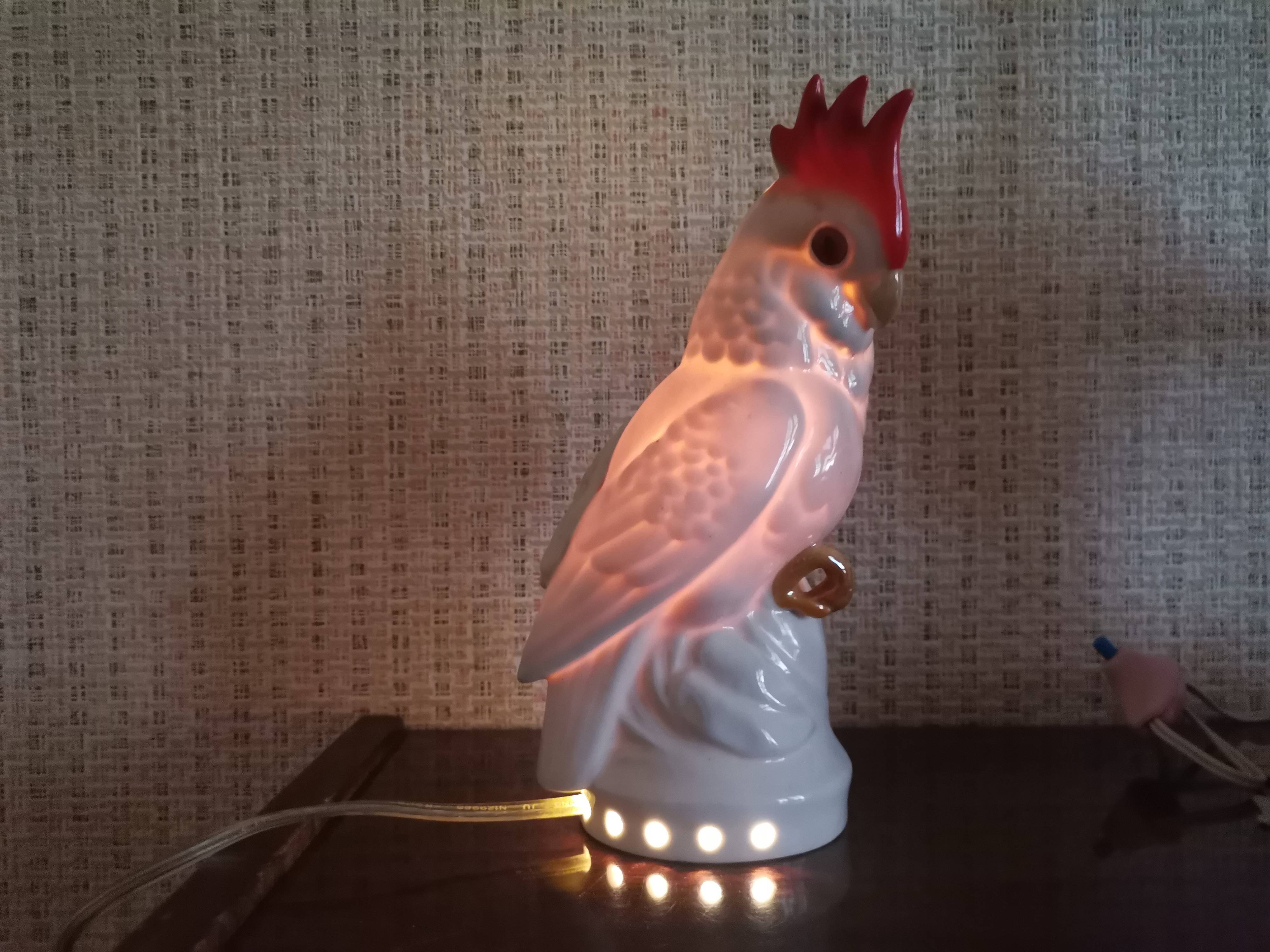 Vintage East Germal porcelain bird night light