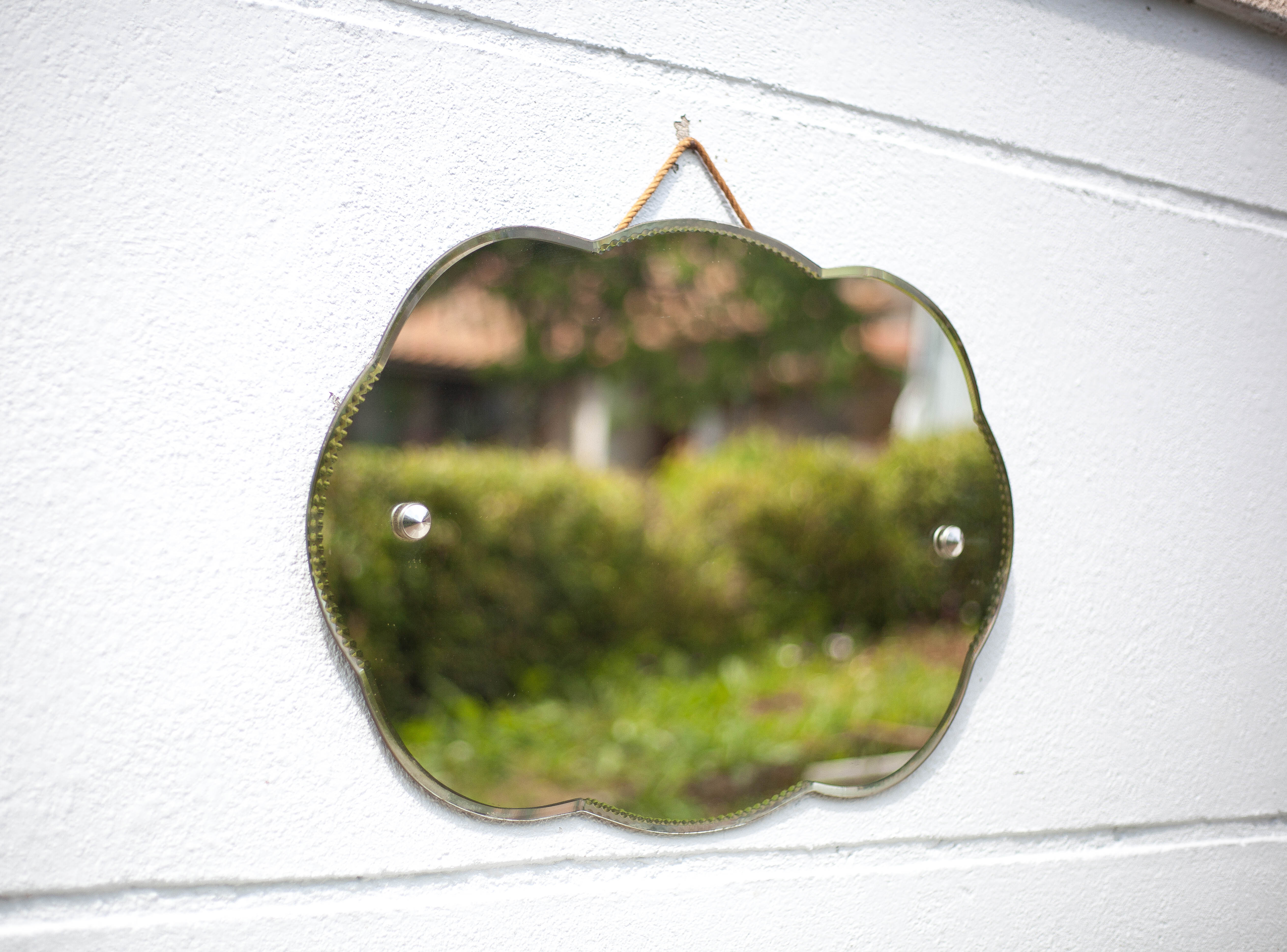 Art Deco mirror, wall mirror, cloud mirror, beveled mirror