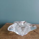 Star candle holder in glass or bubbled crystal, Biot style