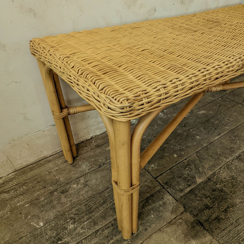 Rattan and wicker bench