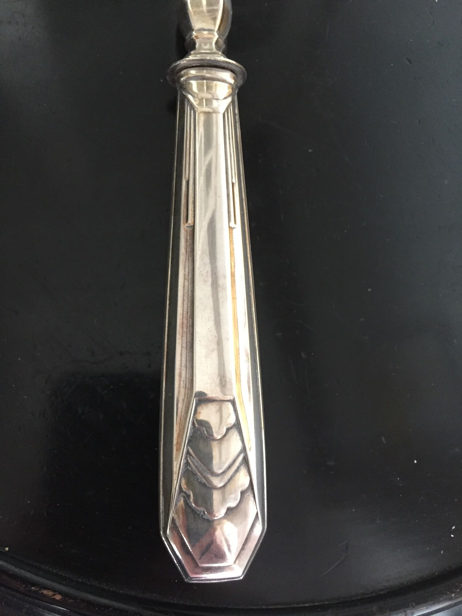Art Deco dessert service covers in silver metal