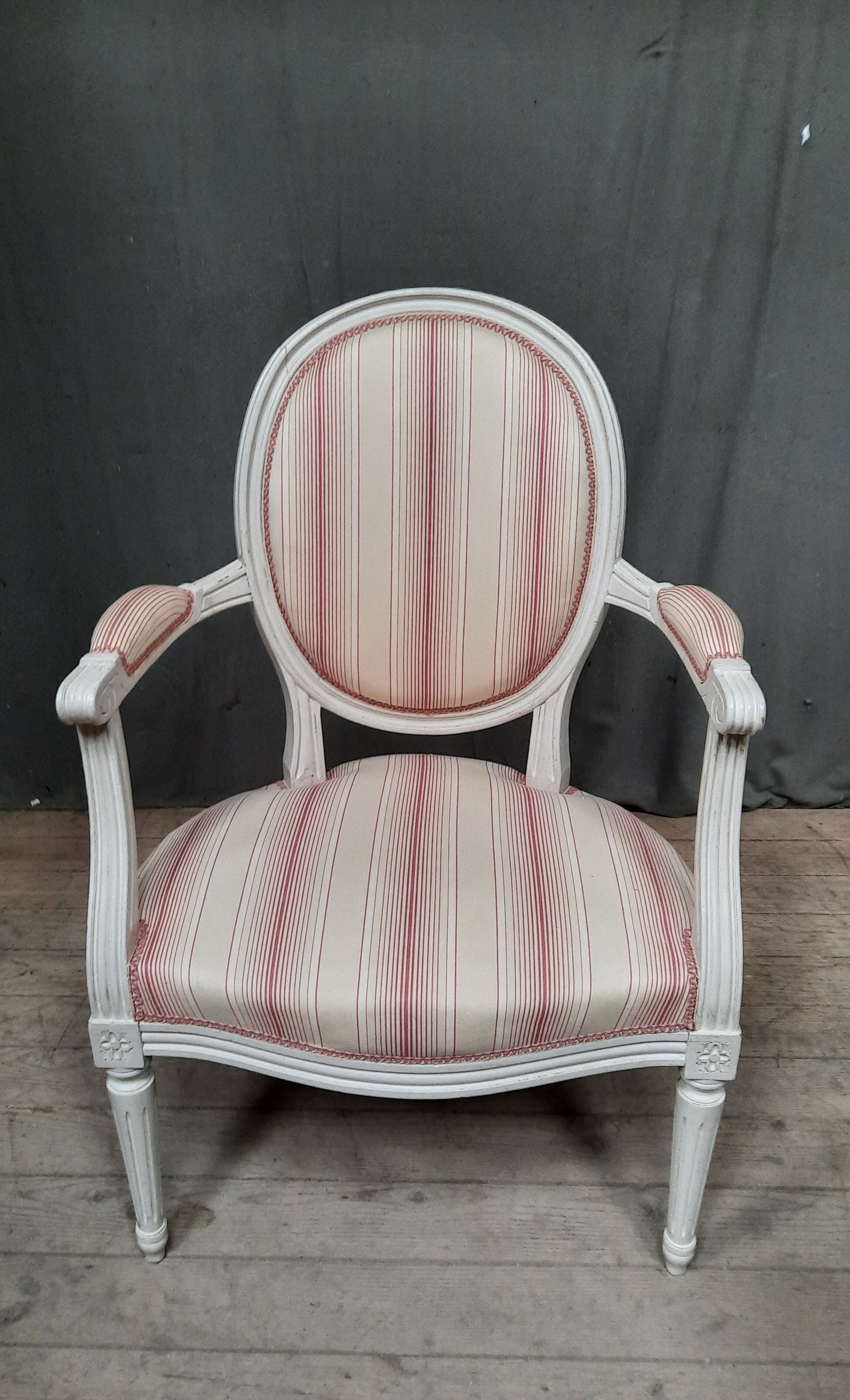 Louis XVI style medallion armchair