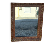 Miroir ancien en bois patiné doré