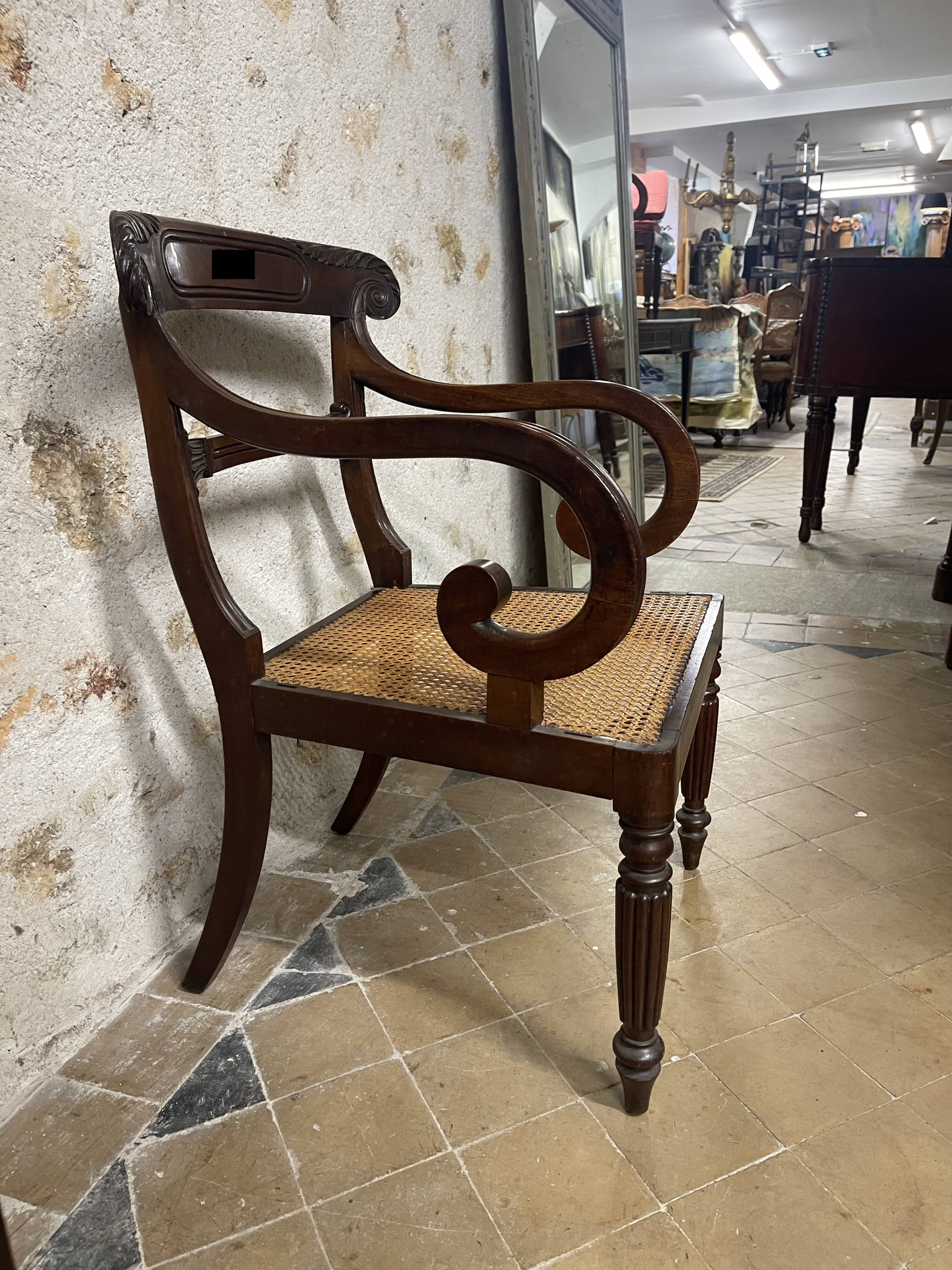 Pair of Anglo-Indian neo-classical armchairs