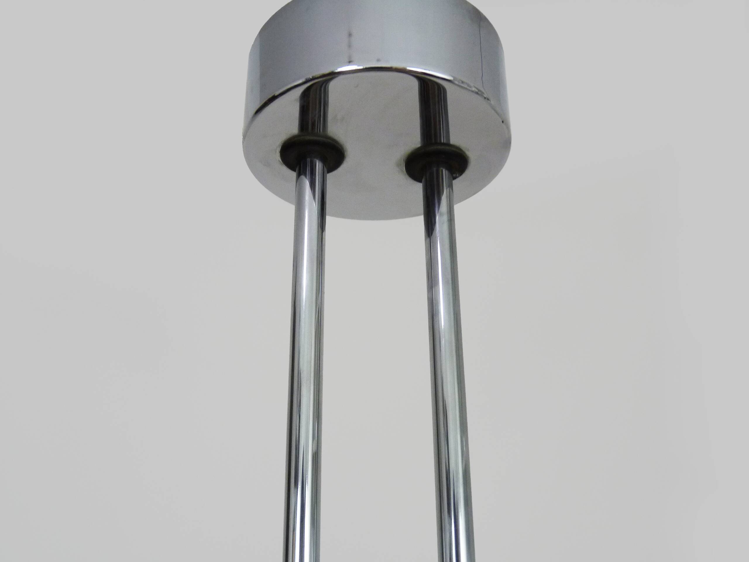 French Crown Halogen Pendant Chandelier from Maison Lucien Gau LG, 1980s