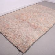 Pale Vintage Moroccan Rug 197 x 306 cm, Berber Wool Rug, Handmade Rug Boho