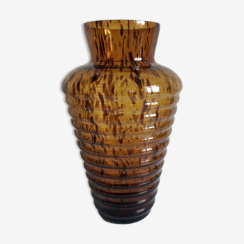 Vintage amber glass vase