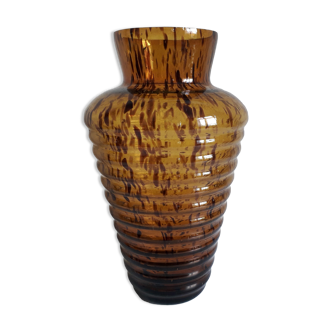 Vintage amber glass vase
