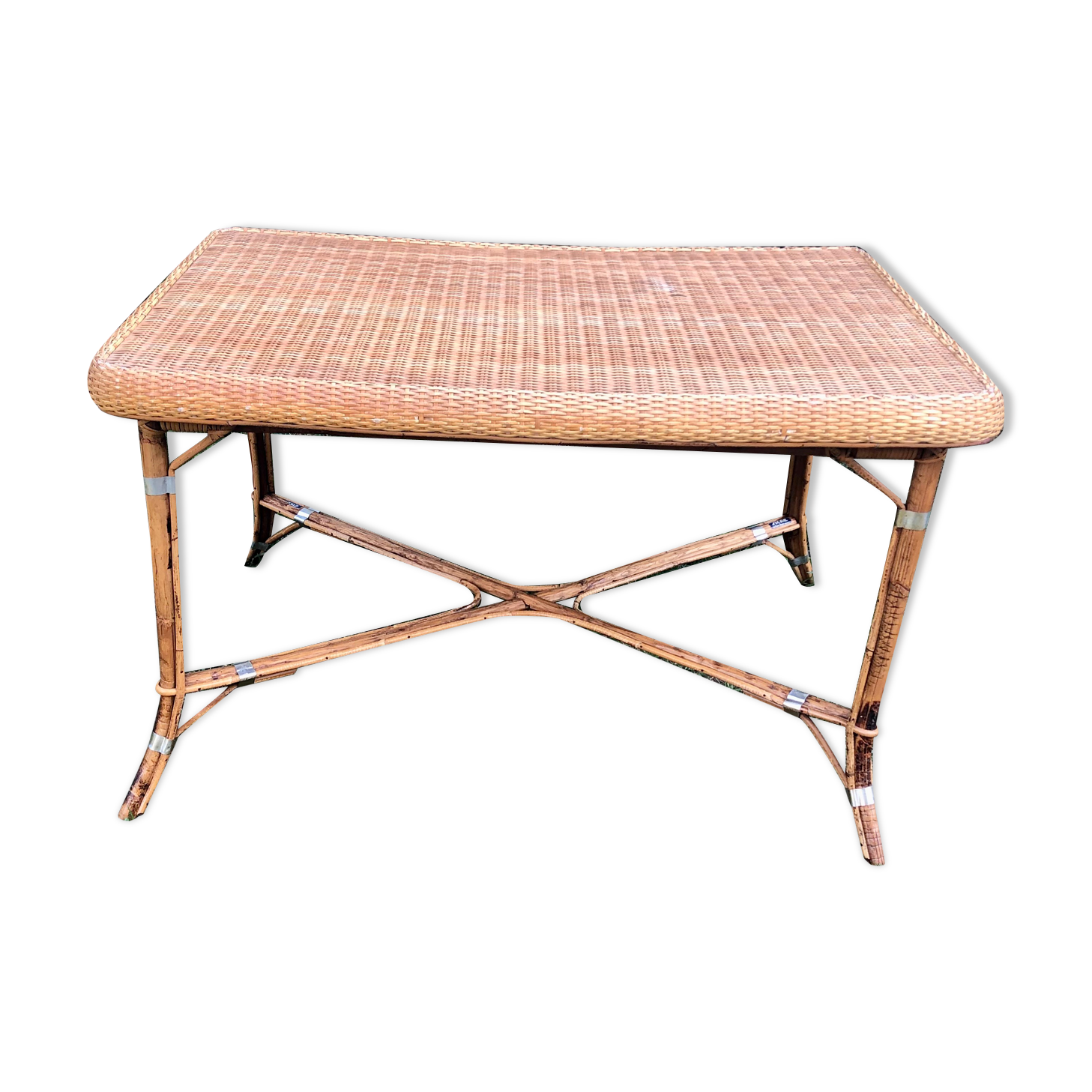 Rattan and wicker table