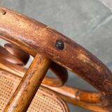 Curved wooden rocking chair Art Nouveau Jugendstil by Fischel, Austria, 1910s
