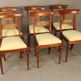 Suite of 6 mahogany pierrefeu chairs