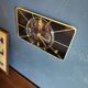 Vintage formica clock silent rectangular wall clock "Japy electric black yellow"
