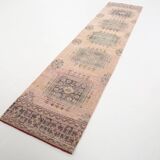 Tapis de course vintage turc orange en laine douce 3X12
