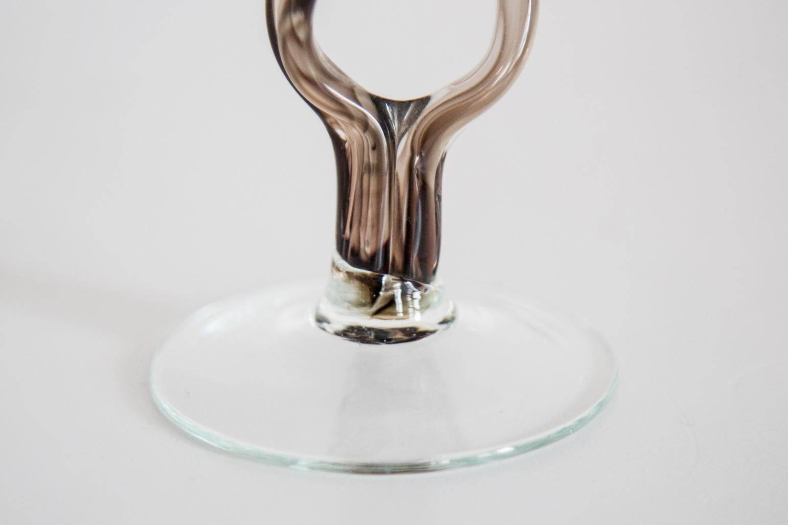 Vintage brown mid-century artistic vase, Murano glass, Europe, 1970s.