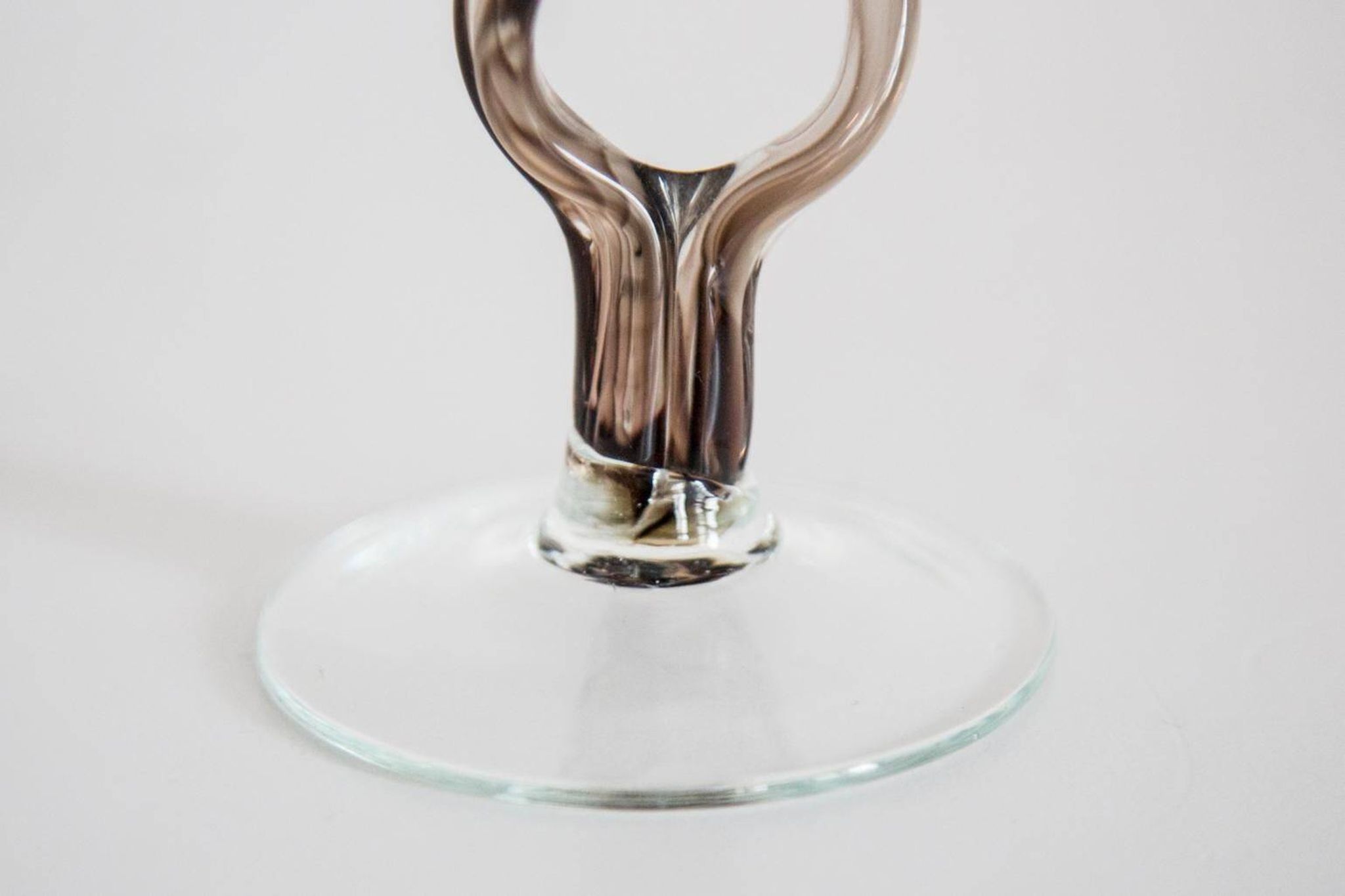 Vintage brown mid-century artistic vase, Murano glass, Europe, 1970s.