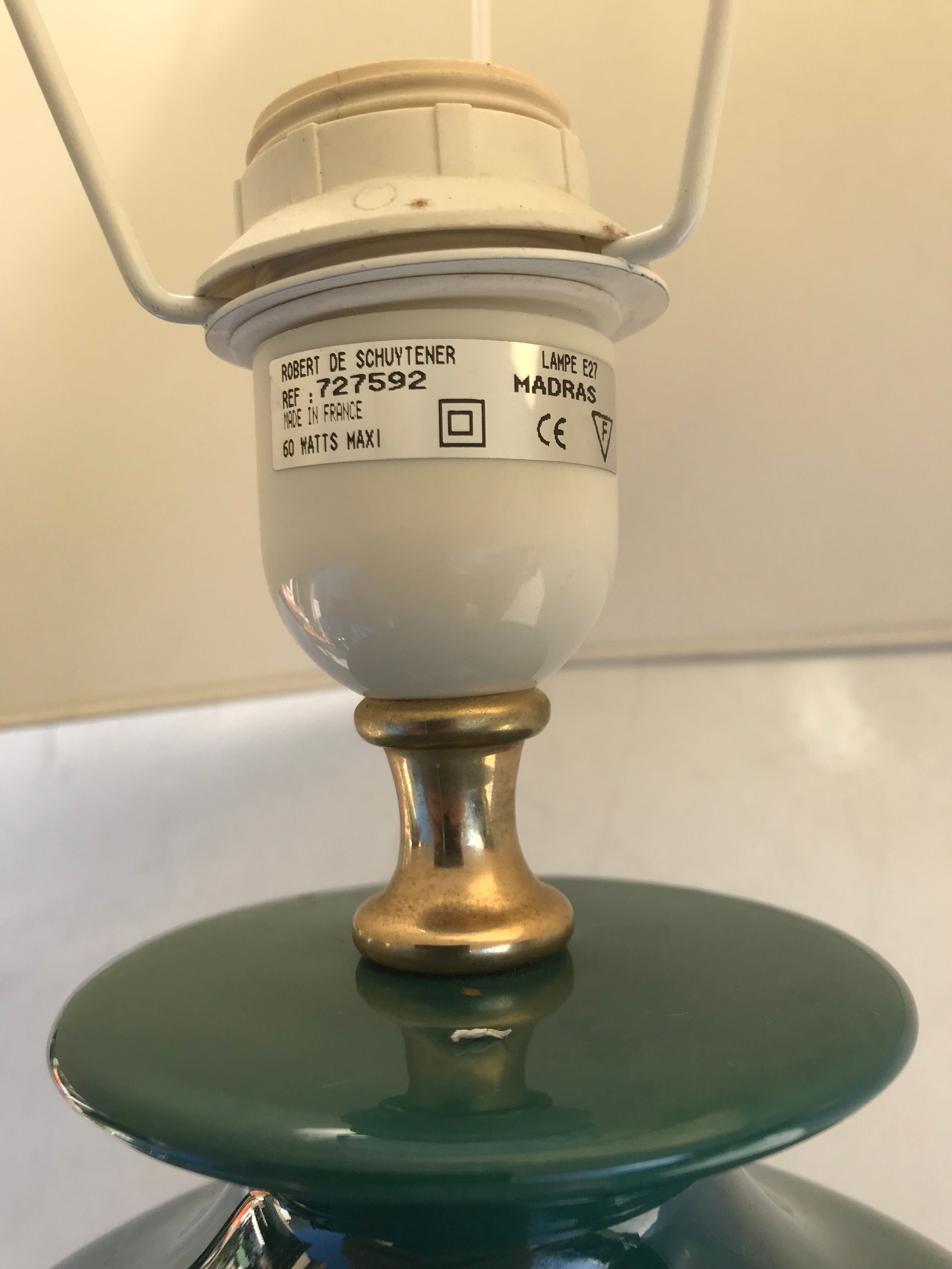 Lamp Robert de Schuytener  + shade Vintage cream ceramic