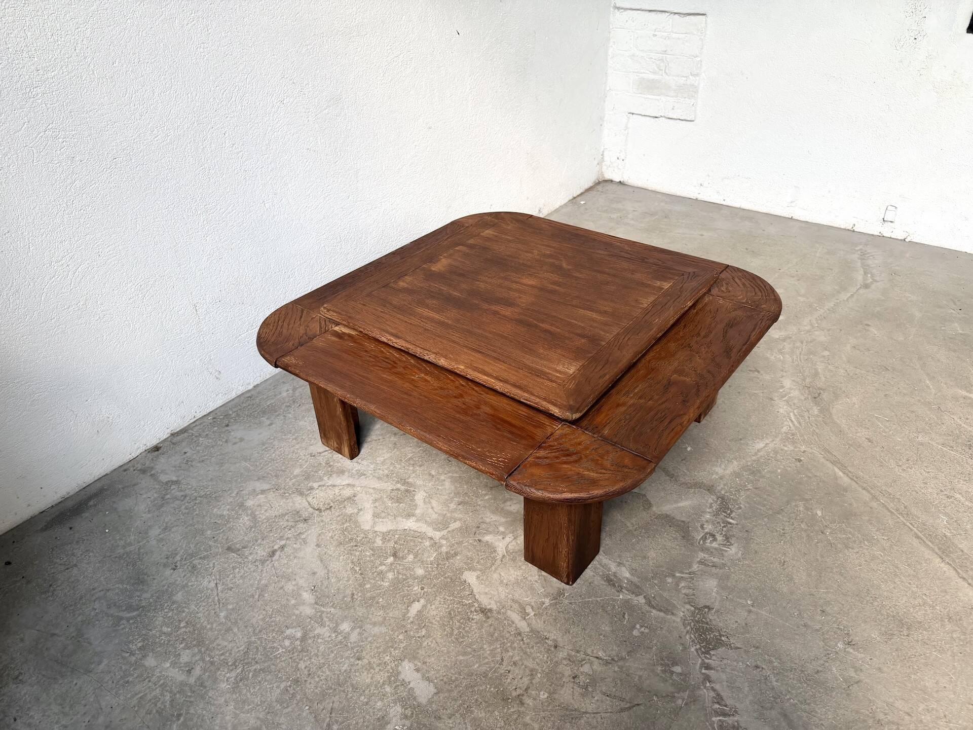Oak coffee table with a double top