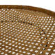 Rattan magazine rack on black metal frame, Artimeta, 1950