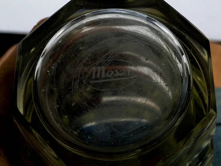 Art Deco vase, crystal, designed by J. Hoffmann, Czechoslovakia, 1930s